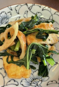 緑鮮やか簡単旬の#大根菜の炒め物
