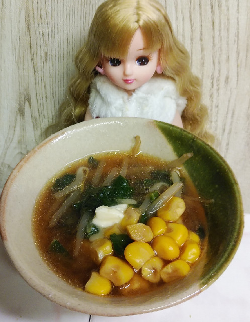 リカちゃん♡味噌ラーメン風味噌汁◥█◤の画像
