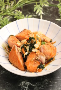 簡単！銀鮭の野菜炒め　ごま風味