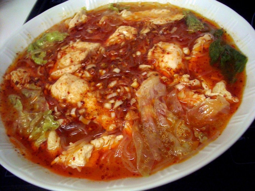 中華　四川風鶏肉春雨スープ　”水煮鶏肉”の画像