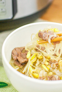 さっぱり中華風！牛肉と豆もやしのスープ
