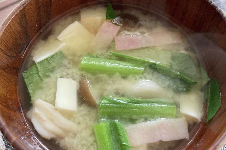 しめじとベーコンのお味噌汁 レシピ 作り方 By Itaya クックパッド 簡単おいしいみんなのレシピが375万品