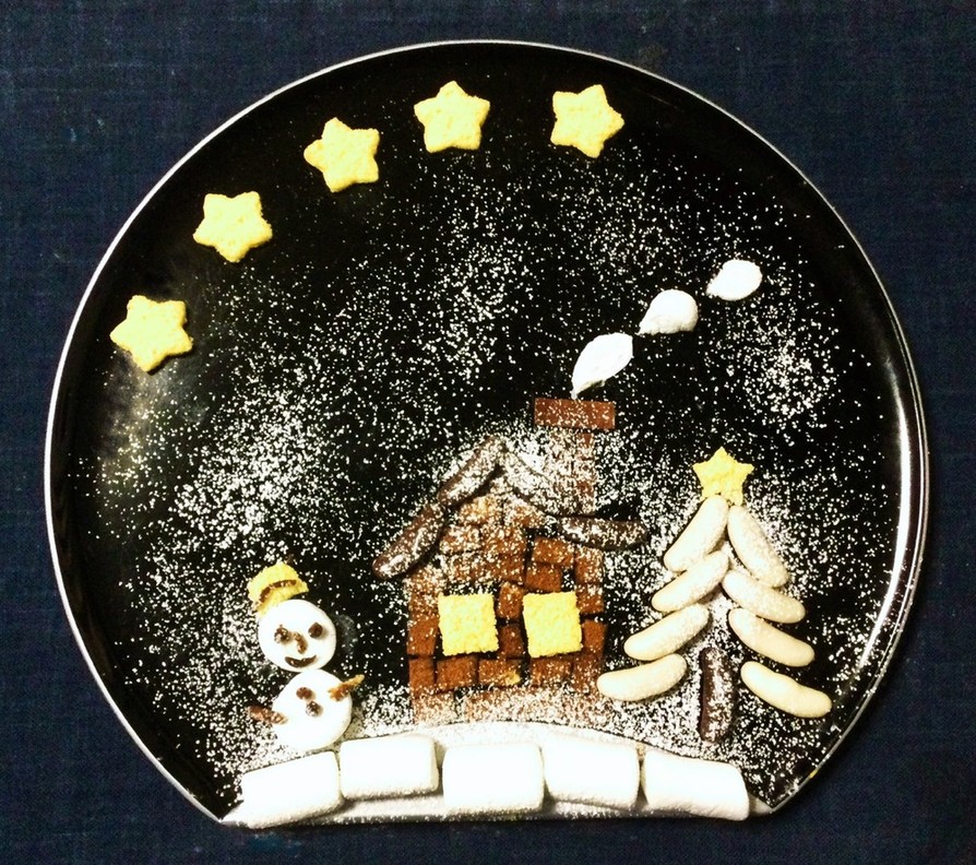 ♡お菓子でクリスマスのアートプレート♡の画像