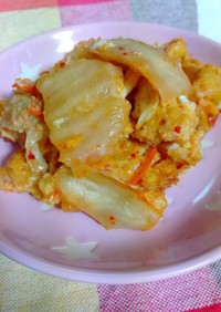 キムチと卵の中華炒め