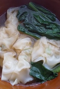 小松菜とエビワンタンのスープ