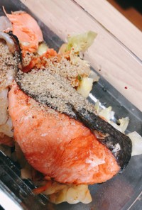 鮭とキムチの炒め物