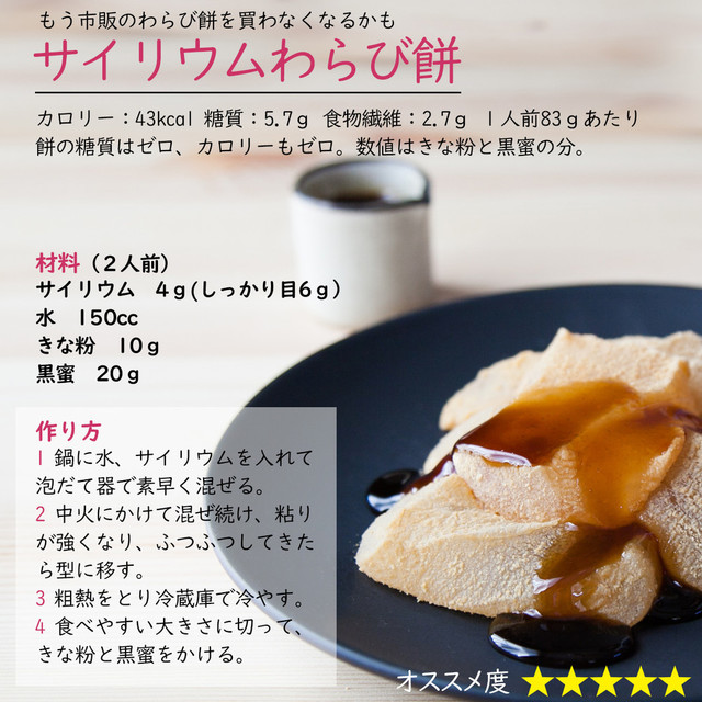 サイリウムわらび餅 レシピ 作り方 By きめやか美研 クックパッド 簡単おいしいみんなのレシピが363万品