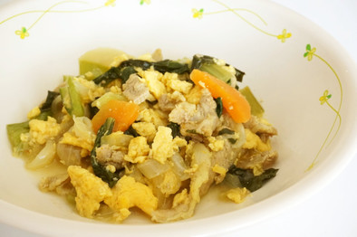 小松菜と豚肉のカレー風味☆給食メニューの写真