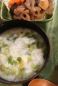 七草粥　カブの葉とセリで十分美味しい