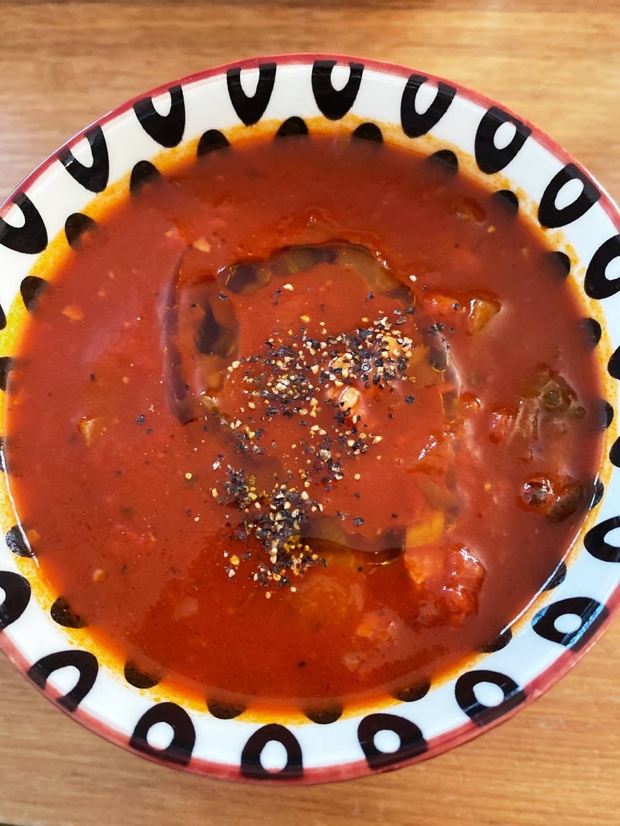 簡単濃厚ピリ辛トマトスープパスタの画像