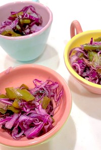紫キャベツ　塩昆布で簡単和え物