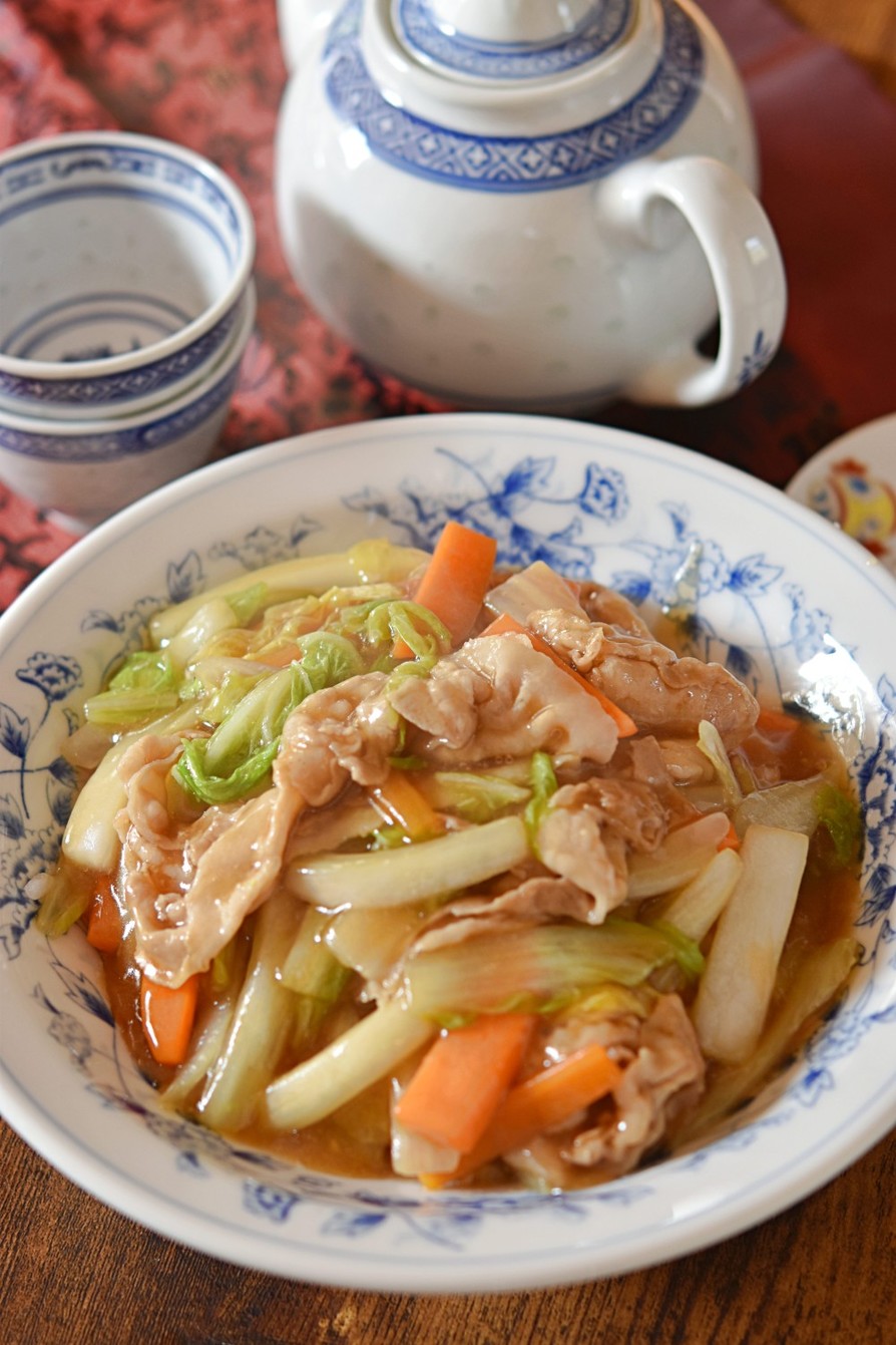 豚バラ白菜のあんかけ中華丼の画像