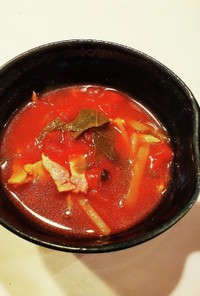 残ったセロリの葉で☆トマトスープ