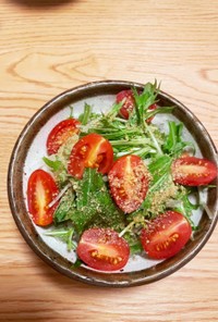 大根と水菜とトマトの簡単さっぱりサラダ