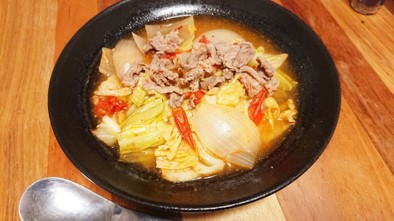 ハリッサ＆ラム肉de中東っぽいスープの写真