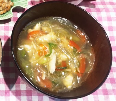 セイゴのアラのスープの写真