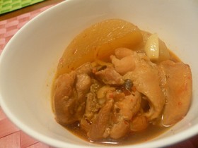 鶏肉と大根の韓国風ピリカラ煮☆にんにく風味☆