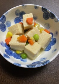 彩り高野豆腐♡ミックスベジタブル♡時短