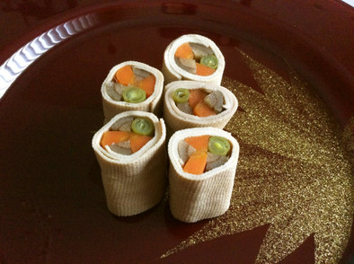 干豆腐の八幡巻きの写真