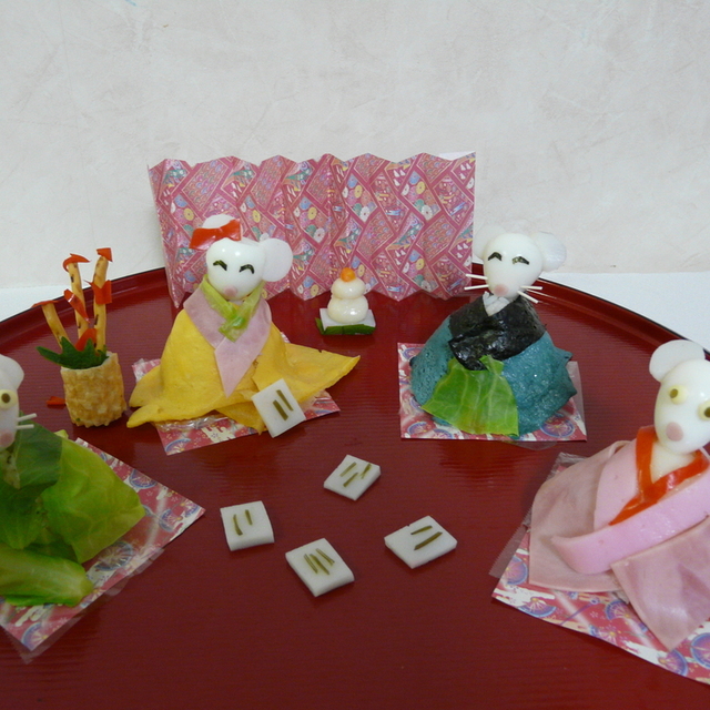 ねずみのお正月遊び キャラ弁おせち レシピ 作り方 By 水玉姫 クックパッド