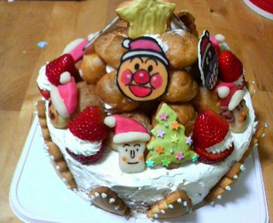 アンパンマンケーキ（クリスマス）の写真
