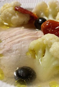 鶏胸肉とカリフラワーのスープ