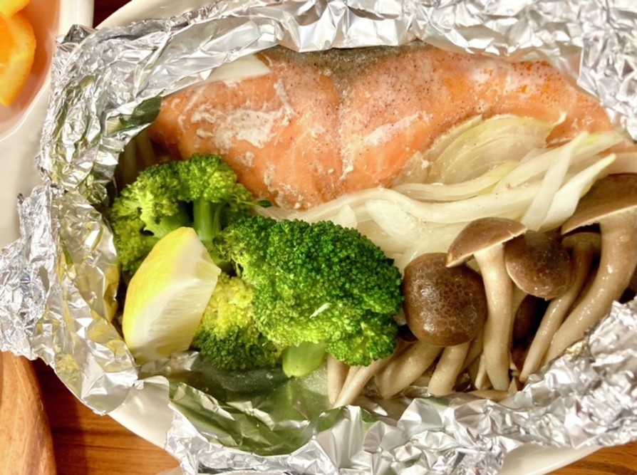 トースターで！鮭と野菜のホイル焼きの画像