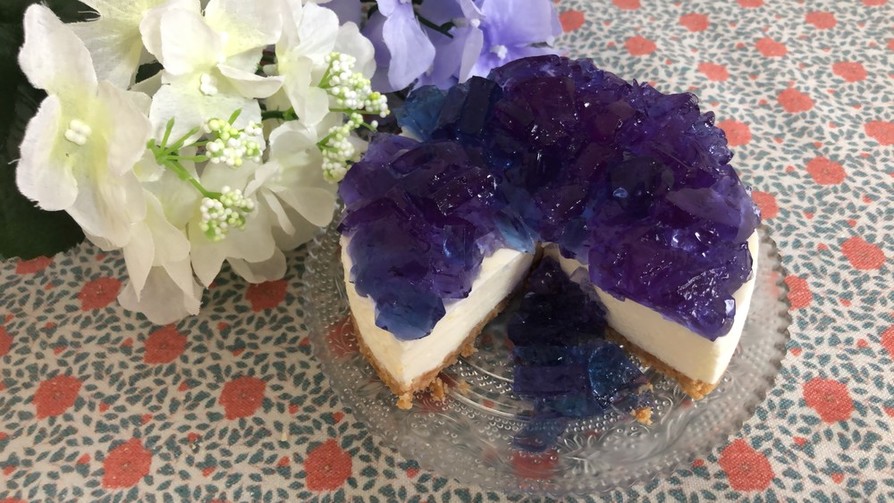 紫陽花のムースケーキの画像