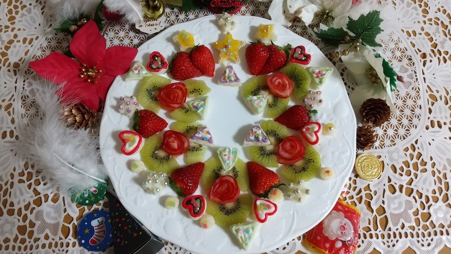 クリスマス☆ フルーツでリース パート3の画像