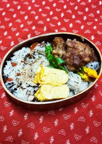 12/20 混ぜご飯と唐揚げ弁当。