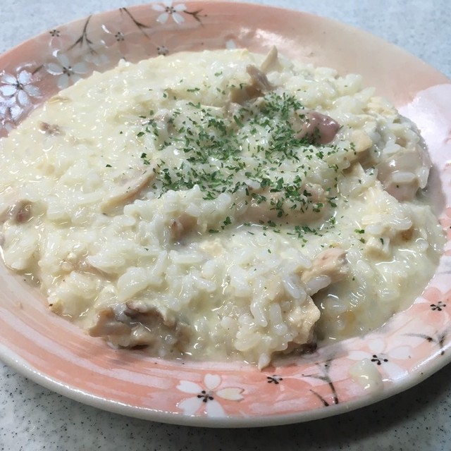 余ったローストチキンやツナ缶でリゾット レシピ 作り方 By 植野利幸シェフ クックパッド 簡単おいしいみんなのレシピが376万品