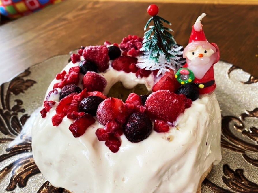 オートミールクリスマスケーキの画像