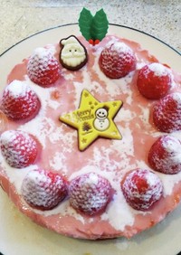低糖質！クリスマス☆苺ババロアケーキ♡