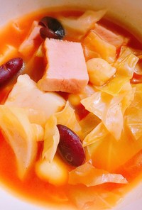 冬のベーコン入りトマトスープ