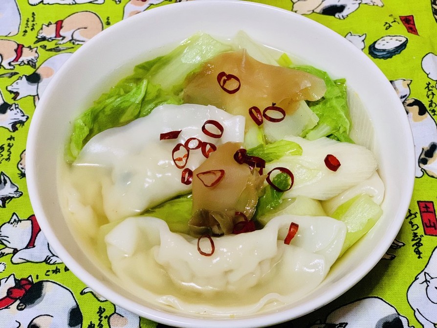 山東菜と水餃子の塩麹スープの画像