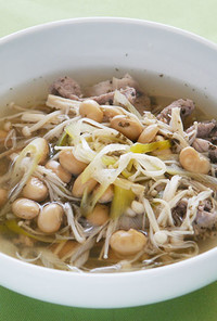 大豆と豚肉のゆかりスープ