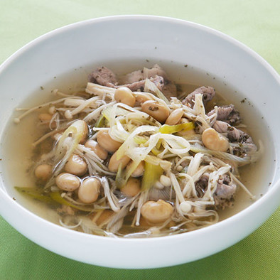 大豆と豚肉のゆかりスープの写真