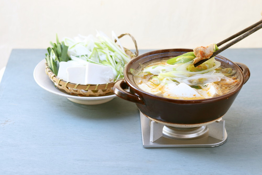 葱王たっぷり豆腐チゲ鍋の画像