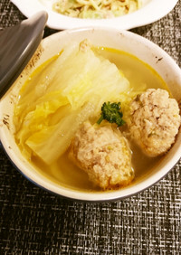 白菜と辛味噌団子のスープ