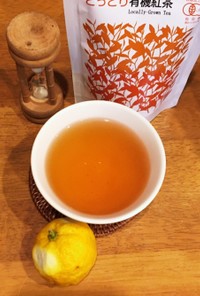 鳥取紅茶で生姜と柚のホットティー