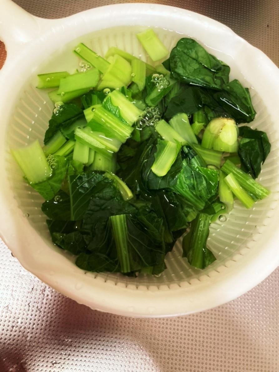 小松菜の冷凍保存方法から解凍の画像