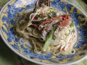 渡り蟹のクリームパスタ