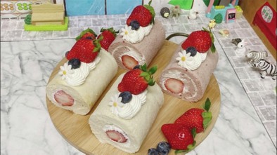 卵白消費ノンオイルシフォンロールケーキの写真
