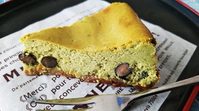 黒豆♡抹茶の和風チーズケーキの写真