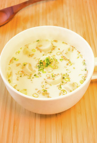 レンジで簡単！即席中華風豆乳スープ
