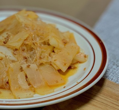 麻婆豆腐の素で麻婆春雨〈大根入り〉の写真