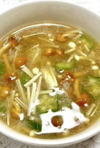 レンコン・オクラ・きのこの栄養満点スープ