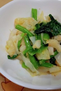 キャベツと小松菜の辛子マヨ醤油サラダ