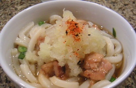 焼き鳥と大根おろしのあったかうどん