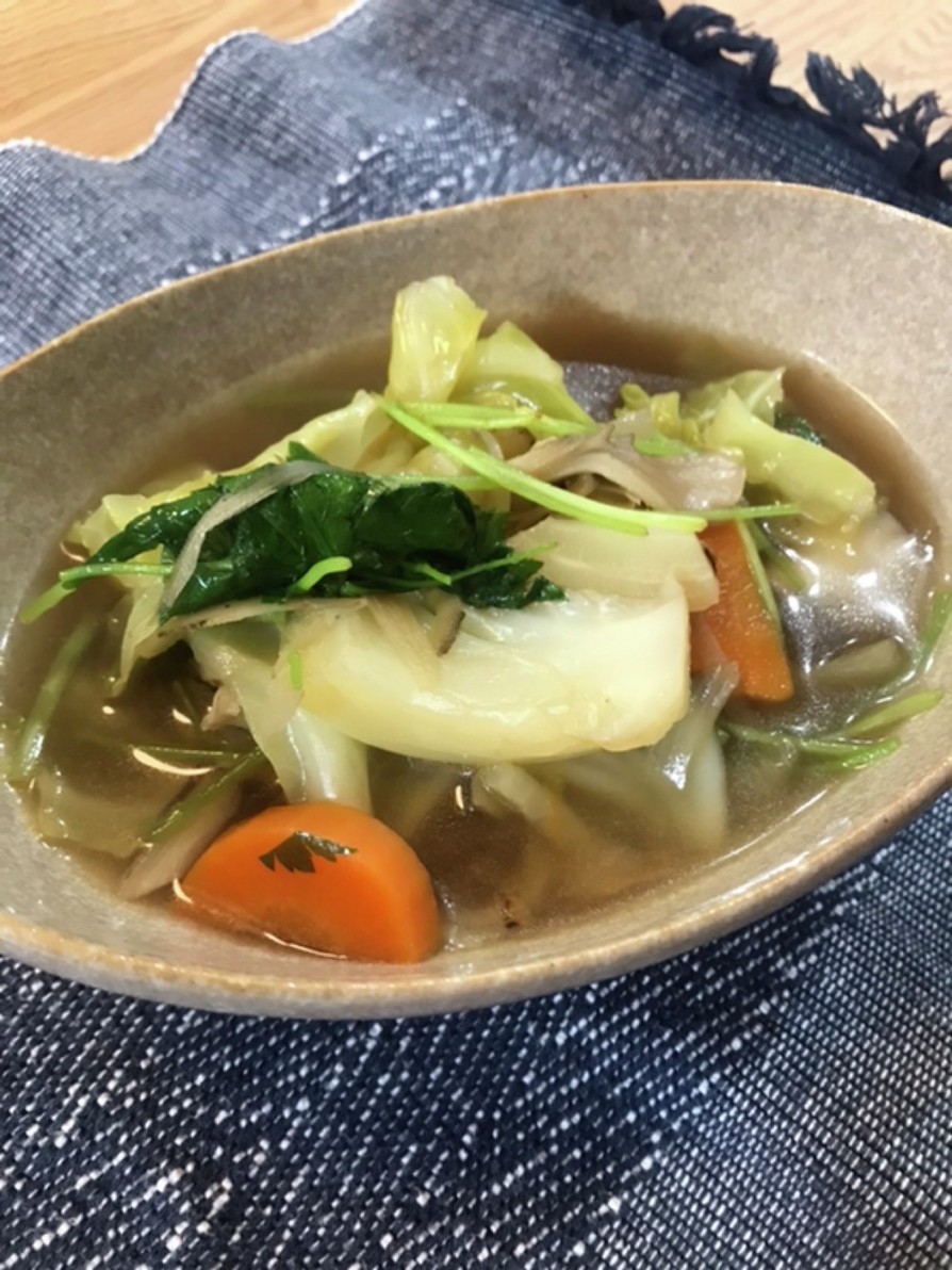 キャベツと根菜の炒めスープの画像